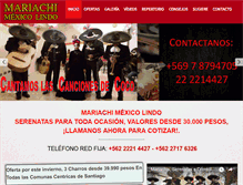 Tablet Screenshot of mariachimexicolindo.cl